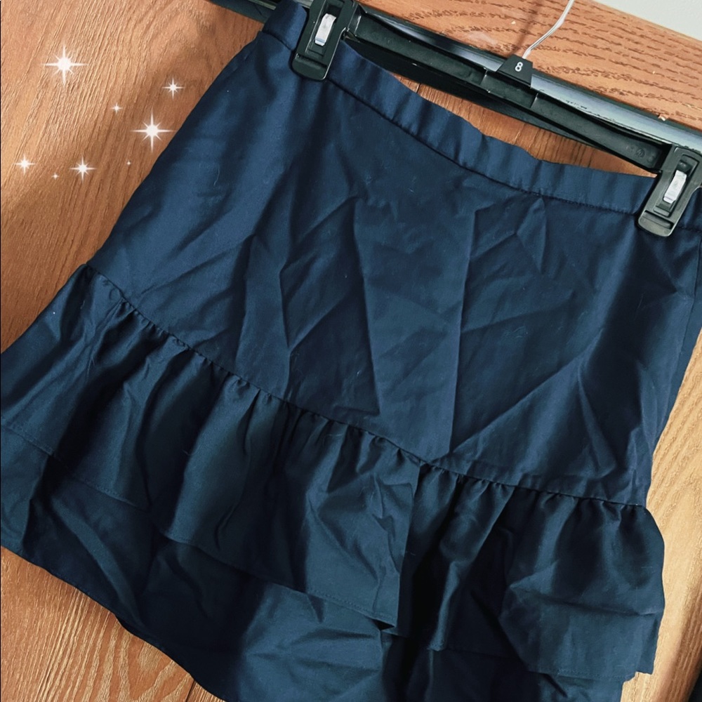 J. Crew Navy Blue Ruffle Mini Skirt Sz. 8